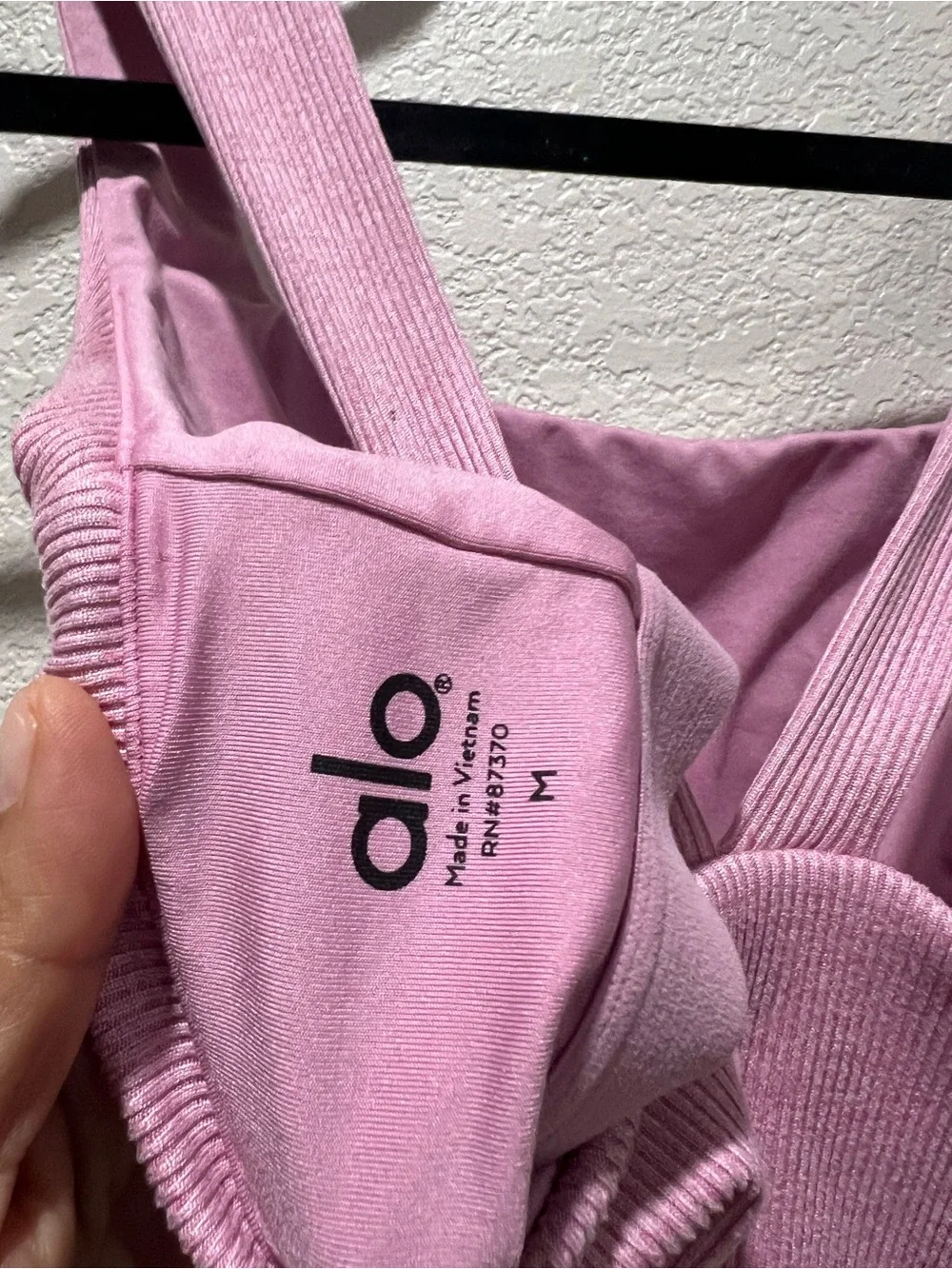 ALO Yoga Pink Ribbed Cropped Muscle Tank